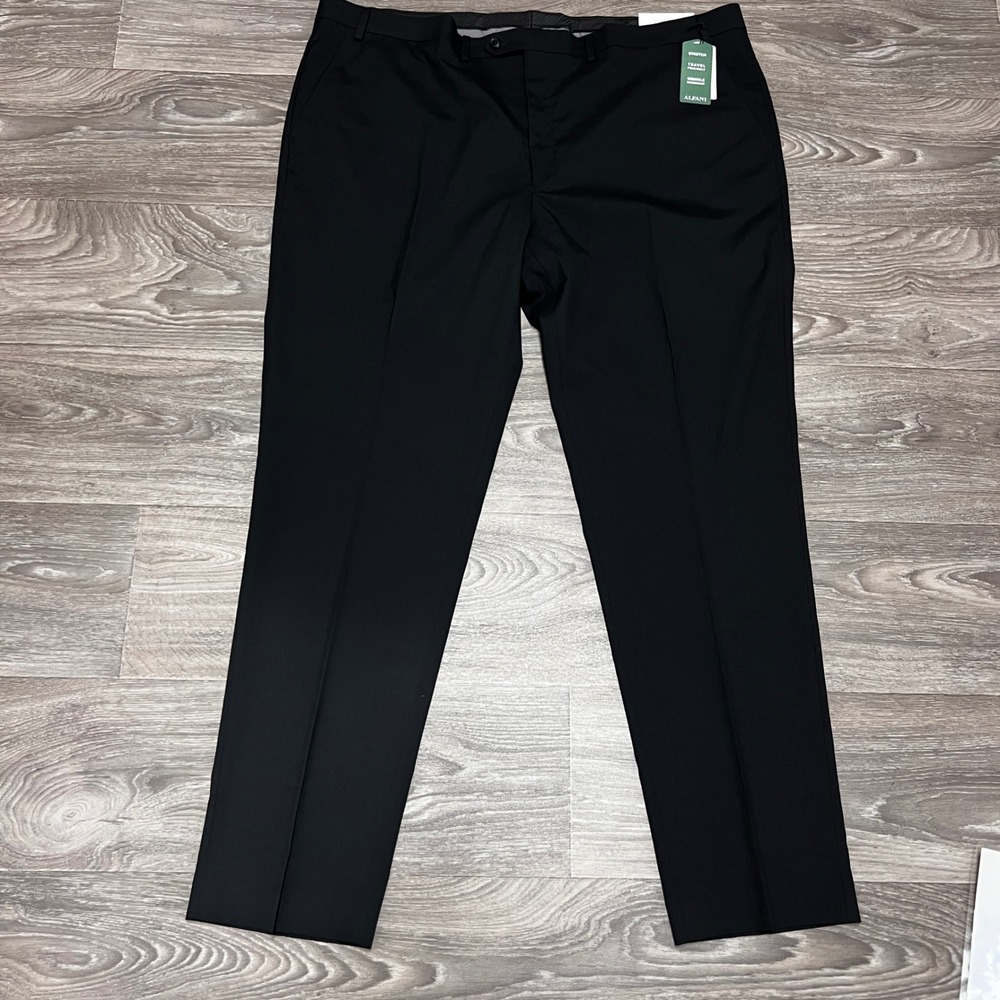 Alfani Slim Fit Dress Pants Black‎ 46W 34L Trousers Retail $135